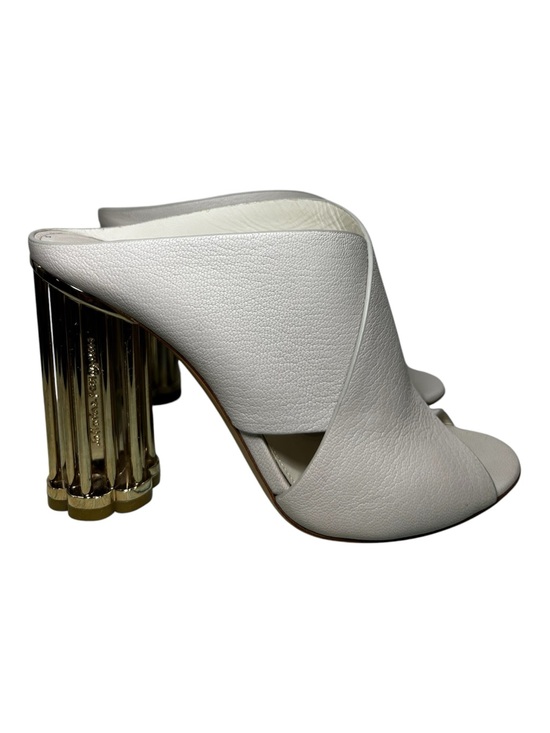 Salvatore Ferragamo Shoes - Salvatore Ferragamo Being Abriola Flower Heel Woman Mules Size 8 1/2 C Italy